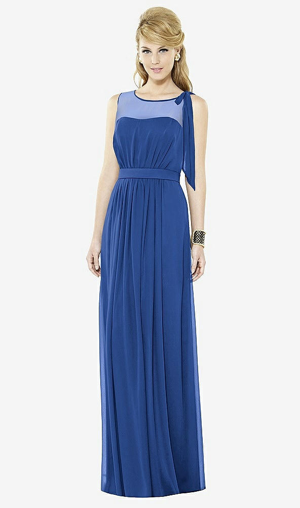 Front View - Classic Blue After Six Bridesmaid Dress 6714