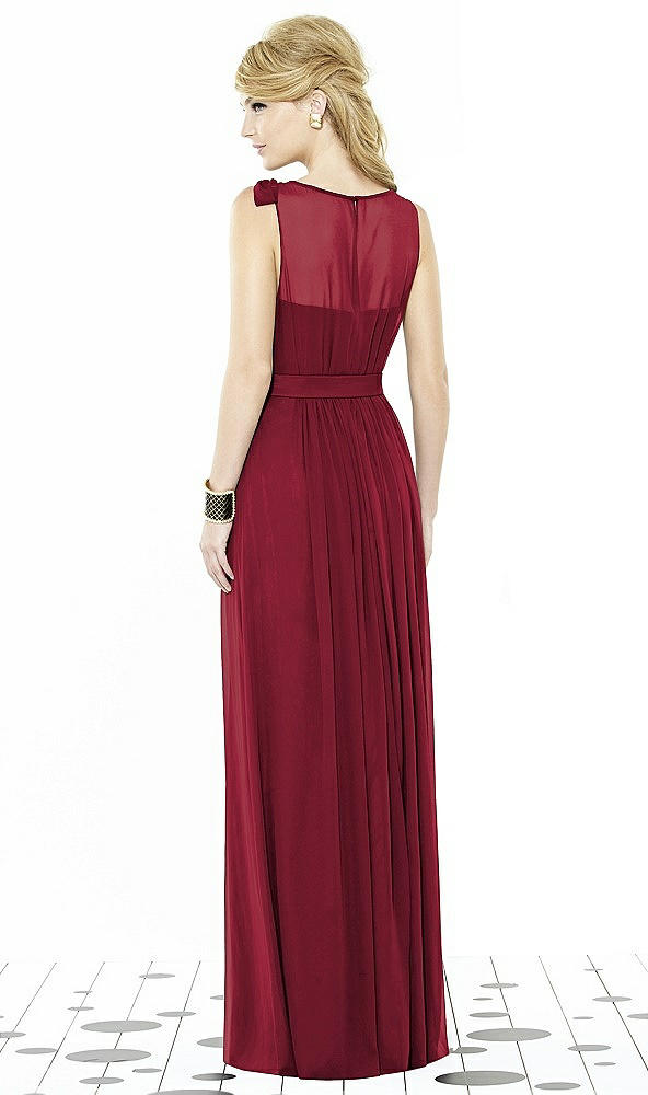 Back View - Burgundy After Six Bridesmaid Dress 6714