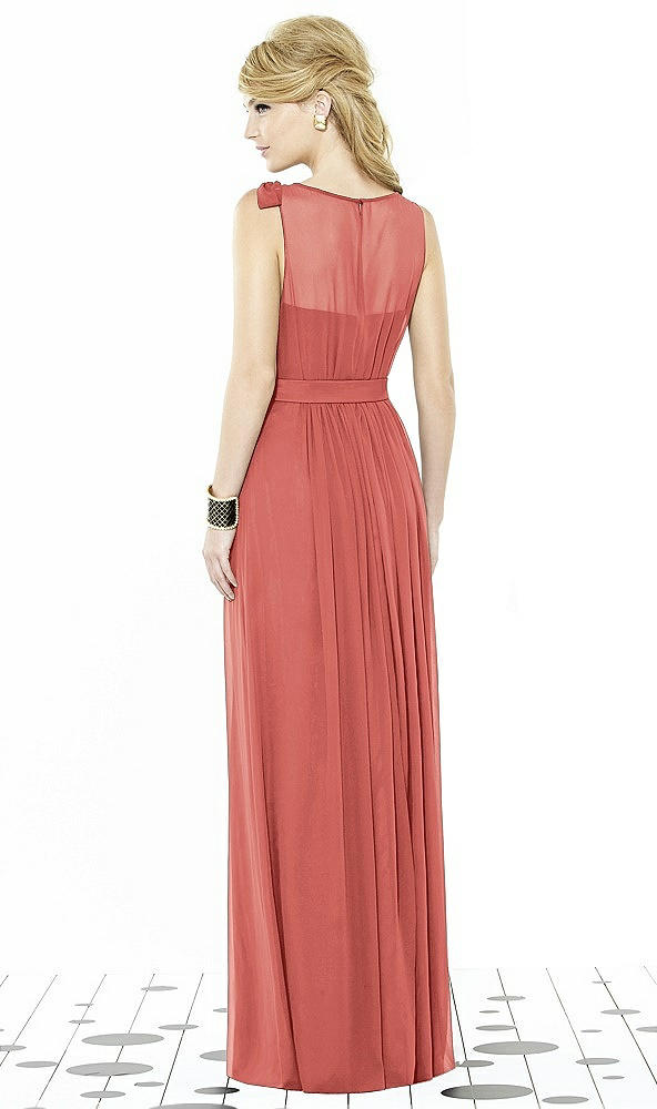 Back View - Coral Pink After Six Bridesmaid Dress 6714