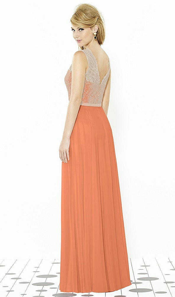 Back View - Sweet Melon & Cameo After Six Bridesmaid Dress 6715