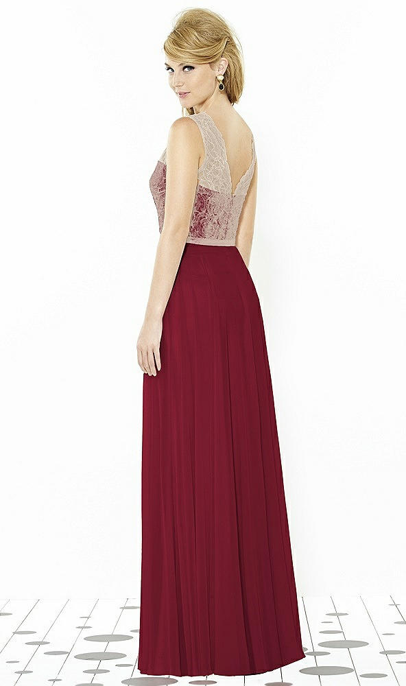 Back View - Burgundy & Cameo After Six Bridesmaid Dress 6715