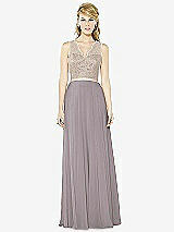 Front View Thumbnail - Cashmere Gray & Cameo After Six Bridesmaid Dress 6715