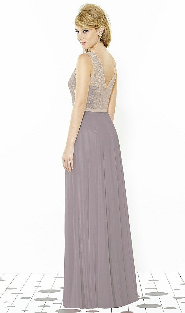 Back View - Cashmere Gray & Cameo After Six Bridesmaid Dress 6715