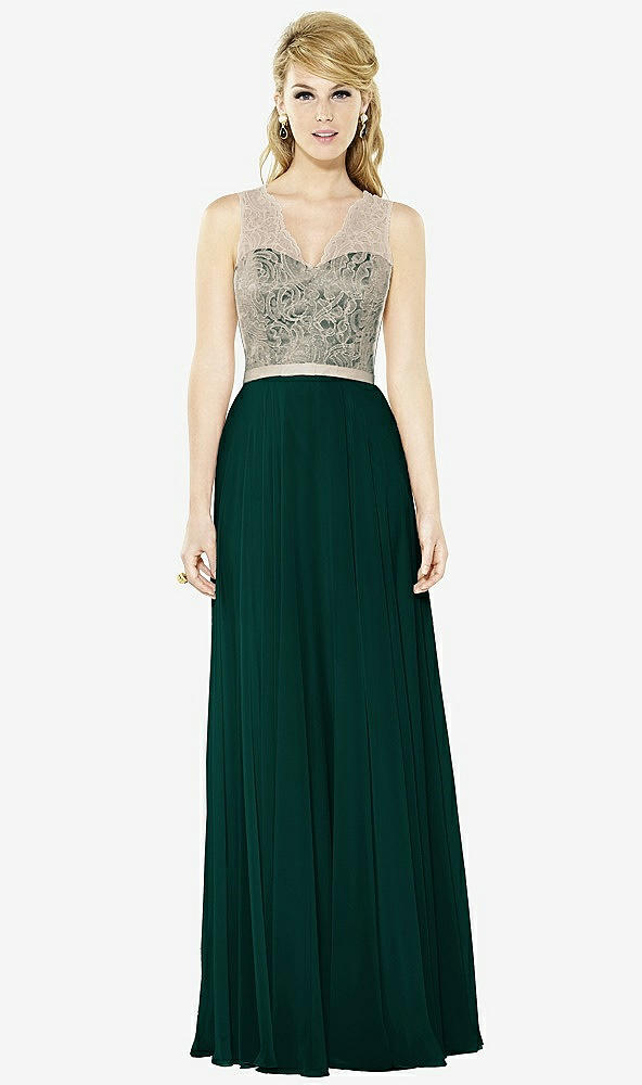 Front View - Evergreen & Cameo After Six Bridesmaid Dress 6715