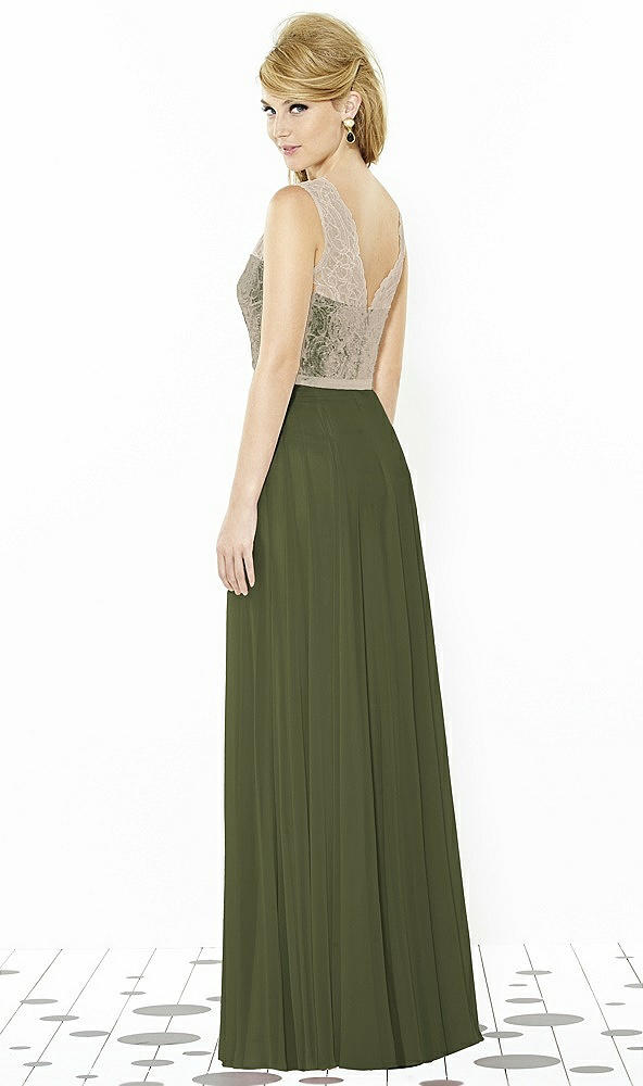 Back View - Olive Green & Cameo After Six Bridesmaid Dress 6715
