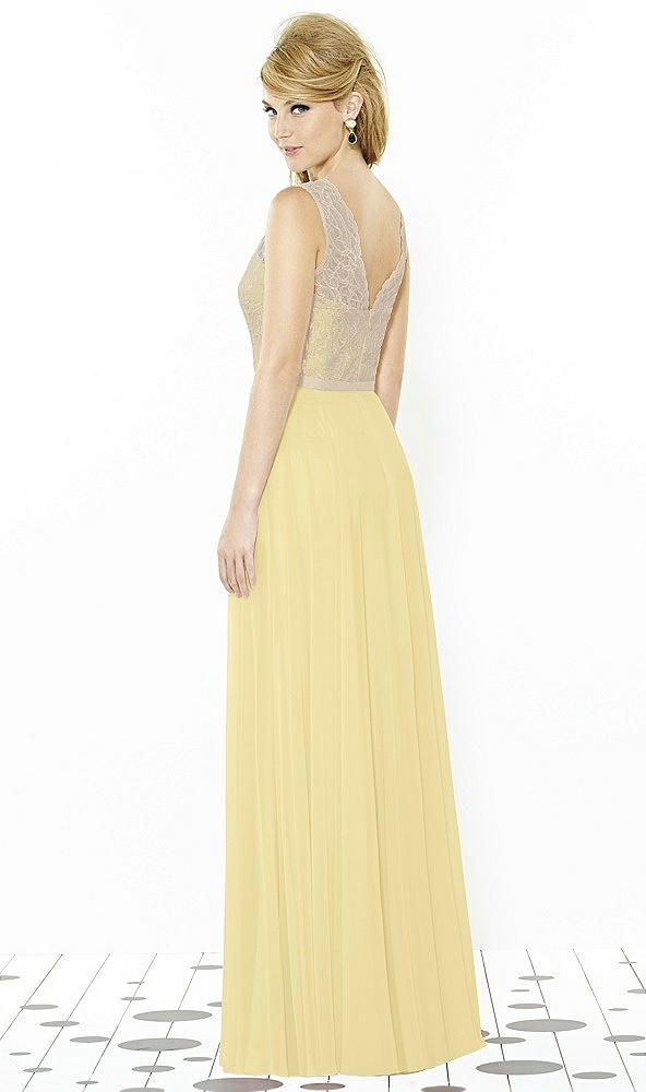 Back View - Pale Yellow & Cameo After Six Bridesmaid Dress 6715