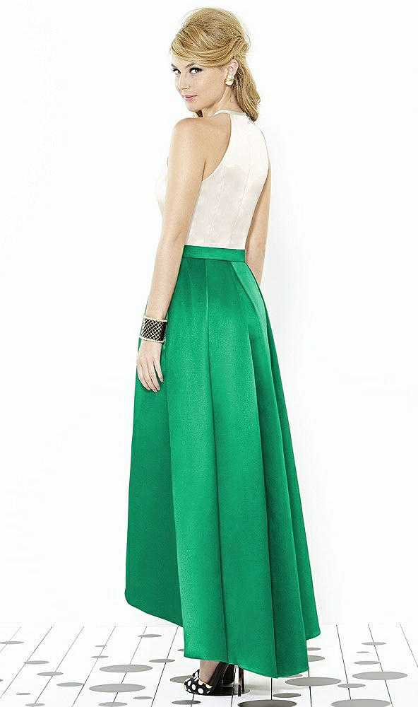 Back View - Pantone Emerald & Ivory After Six Bridesmaid Dress 6718
