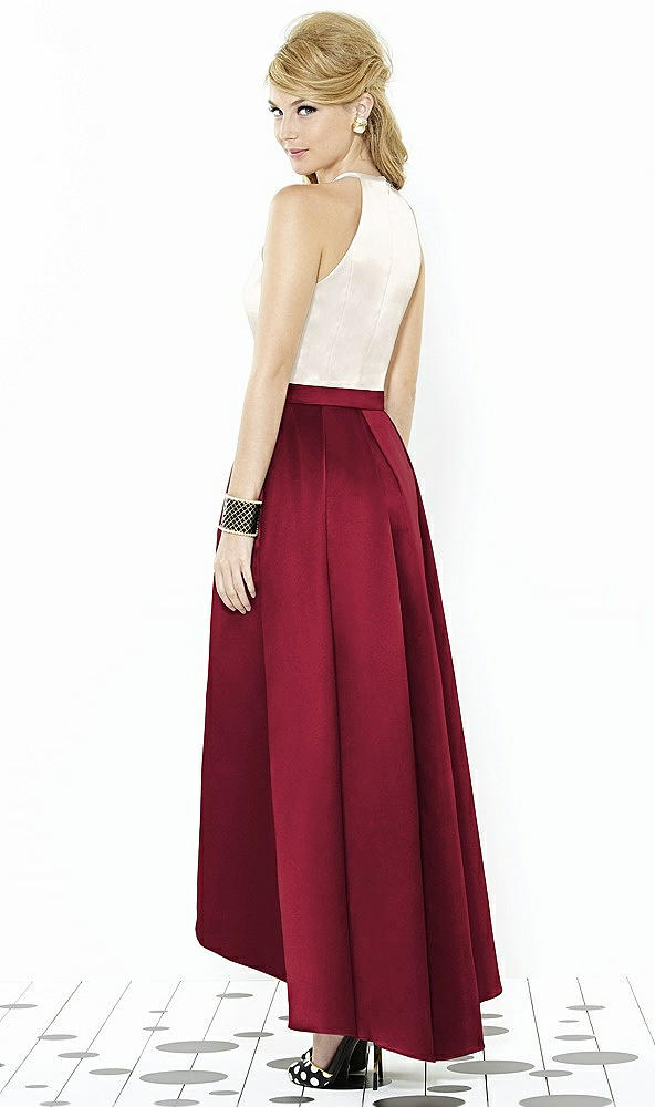 Back View - Burgundy & Ivory After Six Bridesmaid Dress 6718