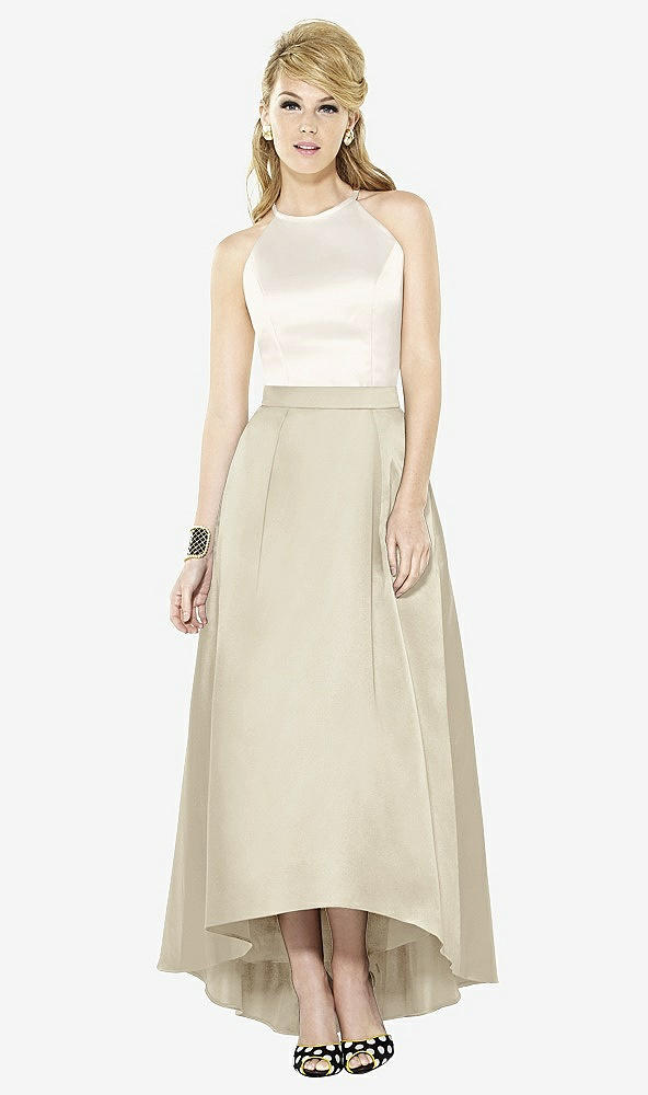 Front View - Champagne & Ivory After Six Bridesmaid Dress 6718