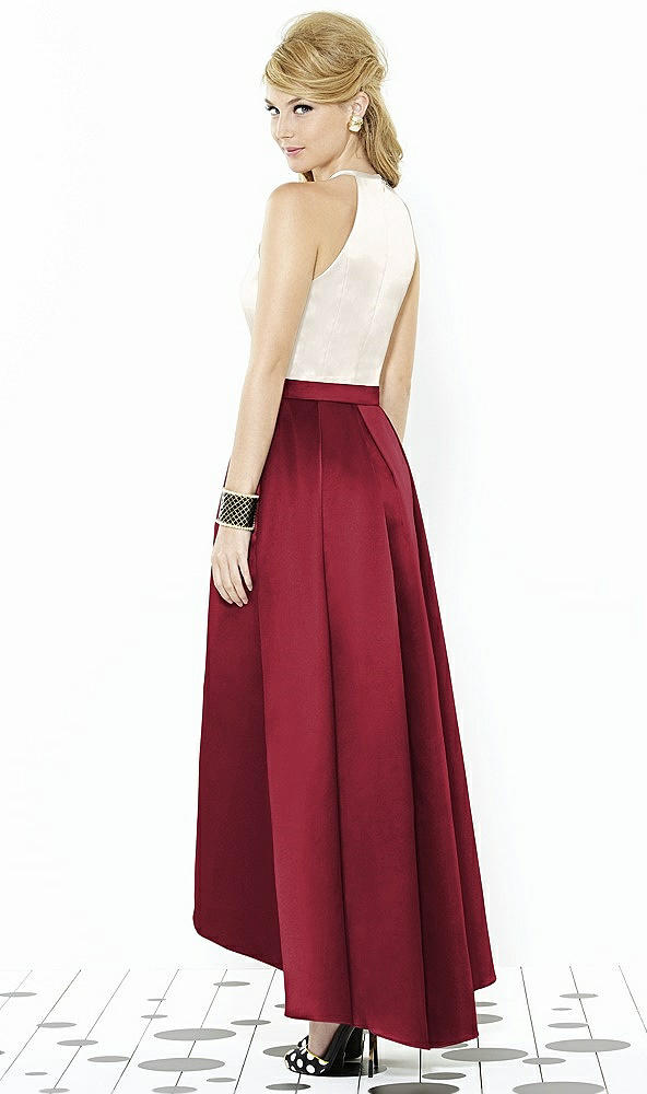 Back View - Claret & Ivory After Six Bridesmaid Dress 6718