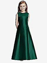 Front View Thumbnail - Hunter Green Flower Girl Dress FL4041