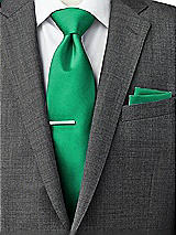 Rear View Thumbnail - Pantone Emerald Classic Yarn-Dyed Pocket Squares by After Six