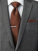 Rear View Thumbnail - Cognac Classic Yarn-Dyed Pocket Squares by After Six