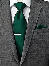 Rear View Thumbnail - Hunter Green Classic Yarn-Dyed Pocket Squares by After Six