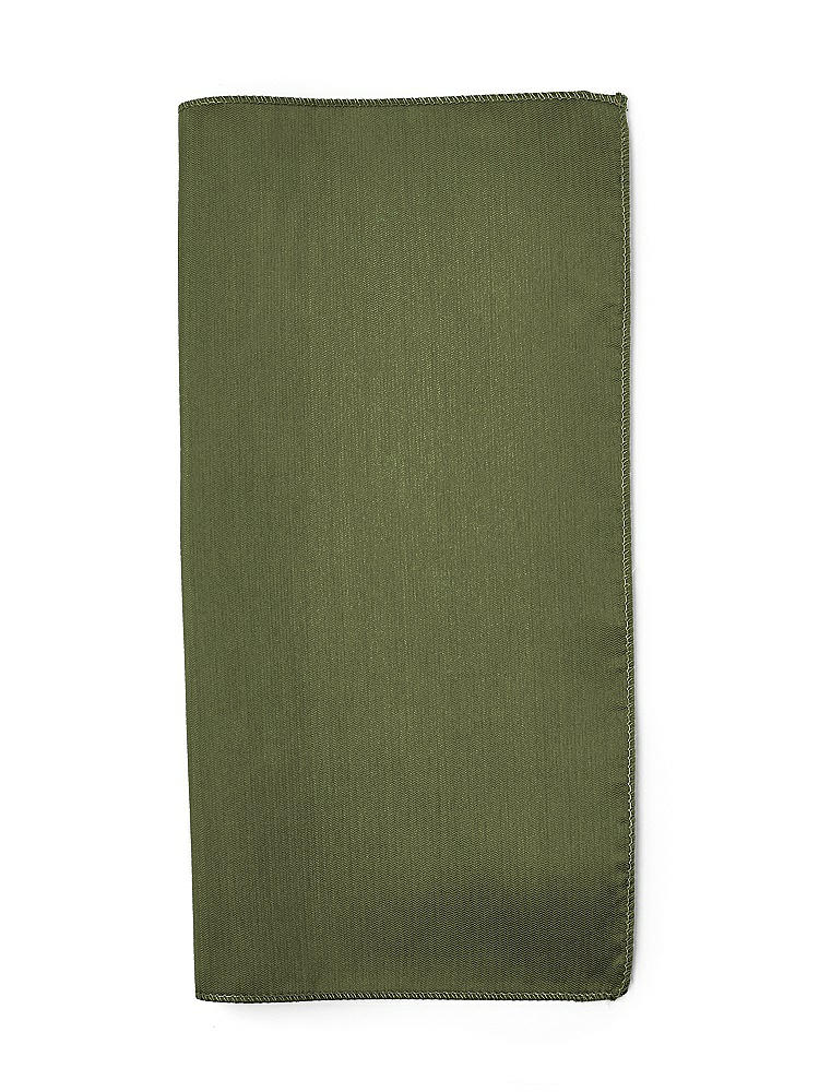 Front View - Olive Green Classic Yarn-Dyed Pocket Squares by After Six