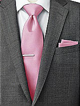 Rear View Thumbnail - Powder Pink Classic Yarn-Dyed Pocket Squares by After Six