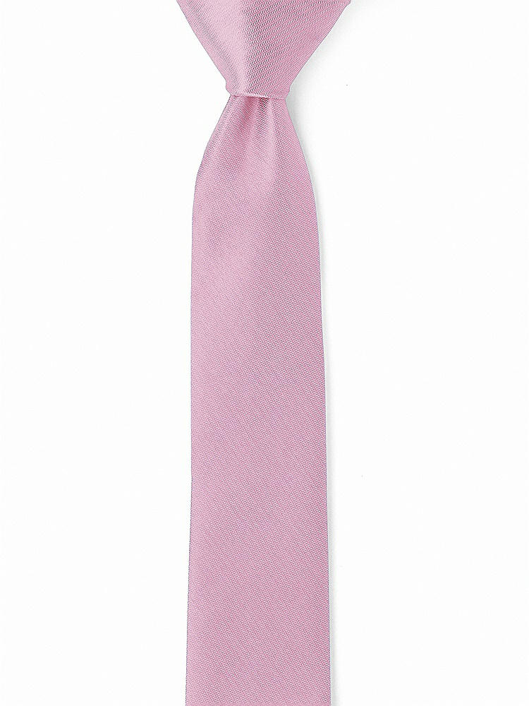 Front View - Powder Pink Yarn-Dyed Narrow Ties by After Six