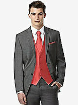 Front View Thumbnail - Perfect Coral Classic Yarn-Dyed Tuxedo Vest by After Six