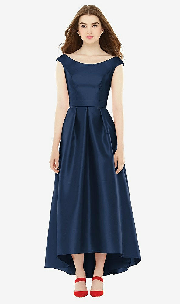 Front View - Midnight Navy Alfred Sung Bridesmaid Dress D722