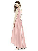 Rear View Thumbnail - Rose - PANTONE Rose Quartz Alfred Sung Bridesmaid Dress D722