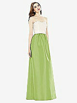 Front View Thumbnail - Mojito & Ivory Full Length Strapless Satin Twill dress with Pockets