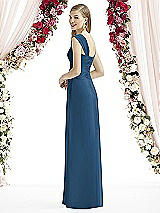 Rear View Thumbnail - Dusk Blue After Six Bridesmaid Dress 6735