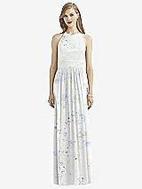 Front View Thumbnail - Bleu Garden Halter Lux Chiffon Sequin Bodice Dress