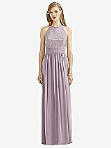 Front View Thumbnail - Lilac Dusk Halter Lux Chiffon Sequin Bodice Dress