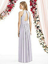 Rear View Thumbnail - Moondance Halter Lux Chiffon Sequin Bodice Dress