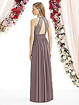Rear View Thumbnail - French Truffle Halter Lux Chiffon Sequin Bodice Dress