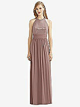 Front View Thumbnail - Sienna Halter Lux Chiffon Sequin Bodice Dress