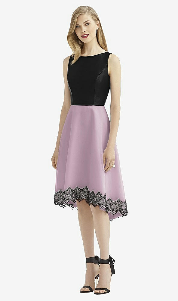 Front View - Suede Rose & Black After Six Bridesmaid Dress 6748