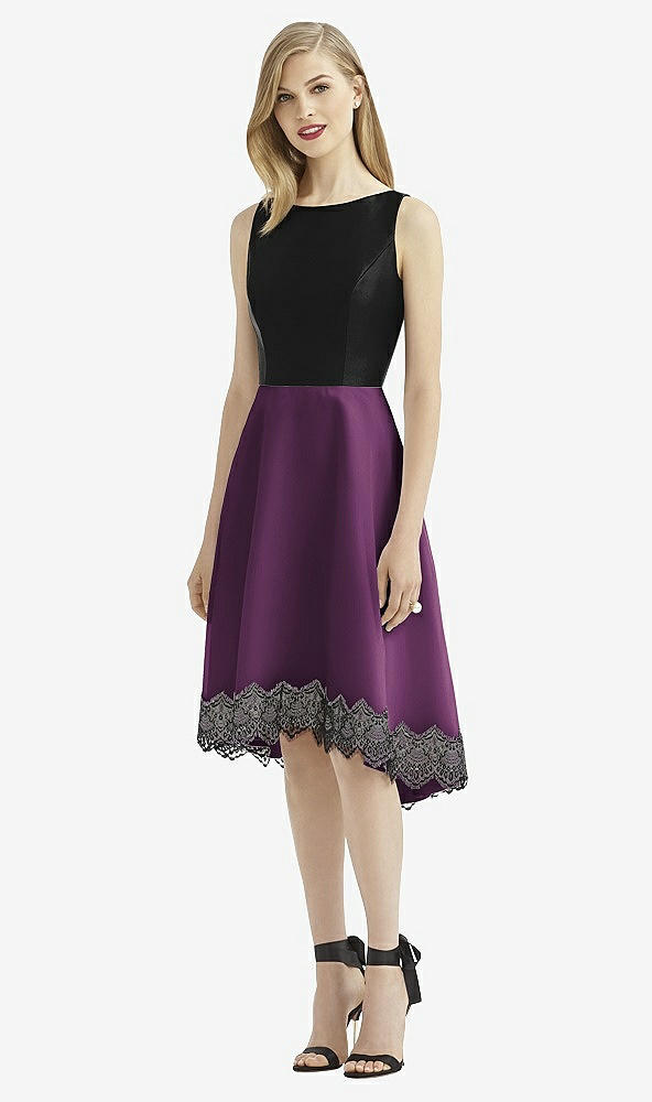 Front View - Aubergine & Black After Six Bridesmaid Dress 6748