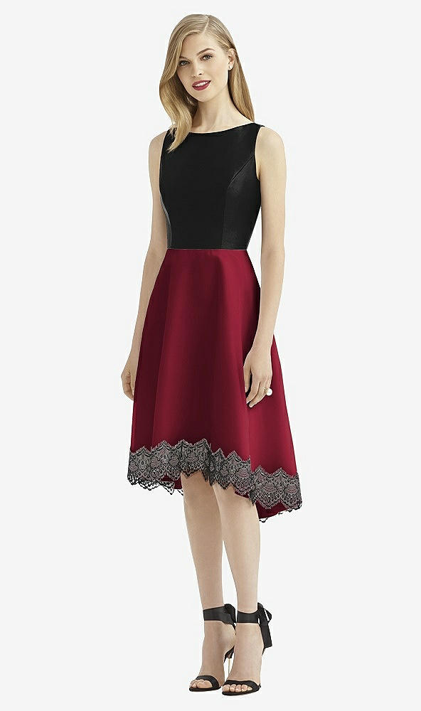 Front View - Burgundy & Black After Six Bridesmaid Dress 6748