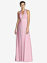 Front View Thumbnail - Pink Glow & Metallic Gold After Six Bridesmaid Dress 6749