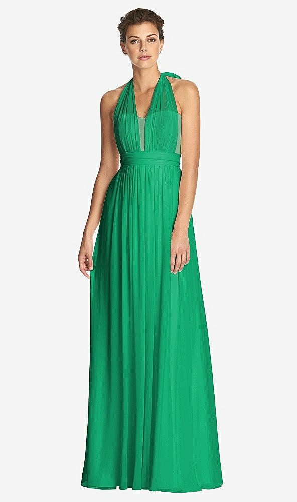 Front View - Pantone Emerald & Metallic Gold After Six Bridesmaid Dress 6749