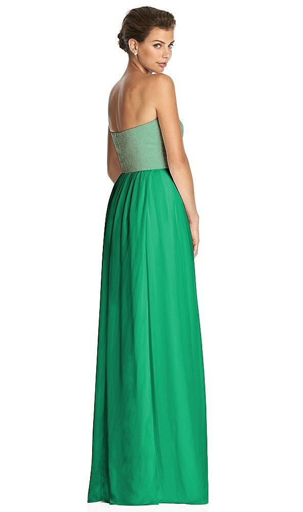 Back View - Pantone Emerald & Metallic Gold After Six Bridesmaid Dress 6749