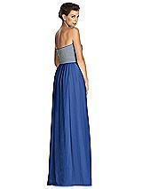 Rear View Thumbnail - Classic Blue & Metallic Gold After Six Bridesmaid Dress 6749