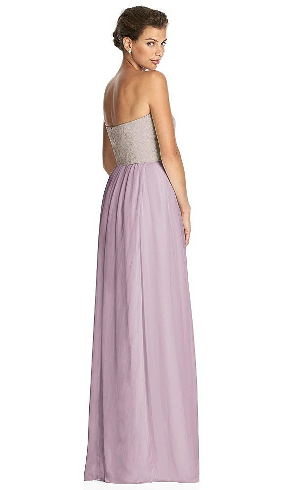 Back View - Suede Rose & Metallic Gold After Six Bridesmaid Dress 6749