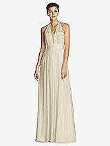 Front View Thumbnail - Champagne & Metallic Gold After Six Bridesmaid Dress 6749