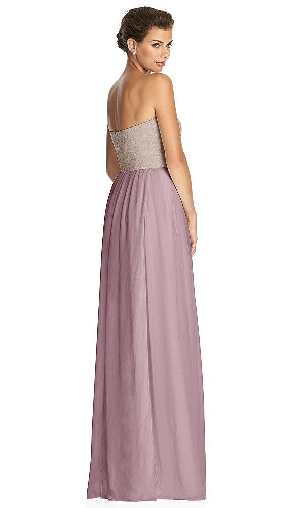 Back View - Dusty Rose & Metallic Gold After Six Bridesmaid Dress 6749
