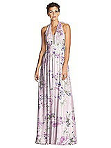 Front View Thumbnail - Lavender Garden & Metallic Gold After Six Bridesmaid Dress 6749