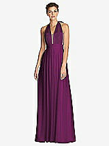 Front View Thumbnail - Wild Berry & Metallic Gold After Six Bridesmaid Dress 6749