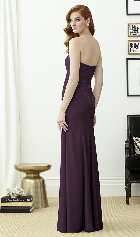 Back View - Aubergine & Off White Dessy Collection Style 2965