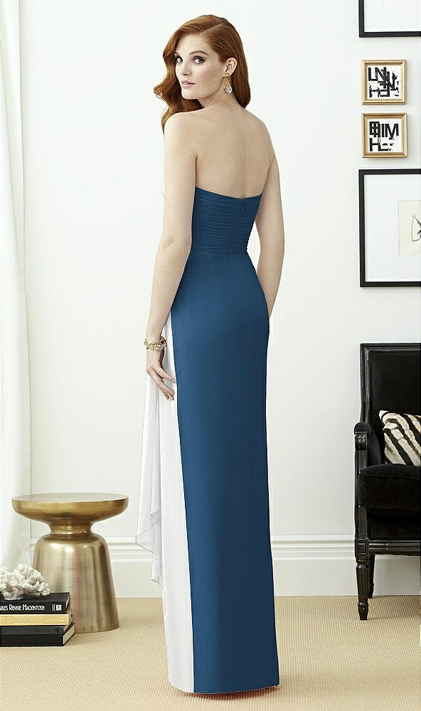 Back View - Dusk Blue & White Dessy Collection Style 2956