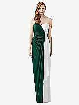Front View Thumbnail - Hunter Green & White Dessy Collection Style 2956