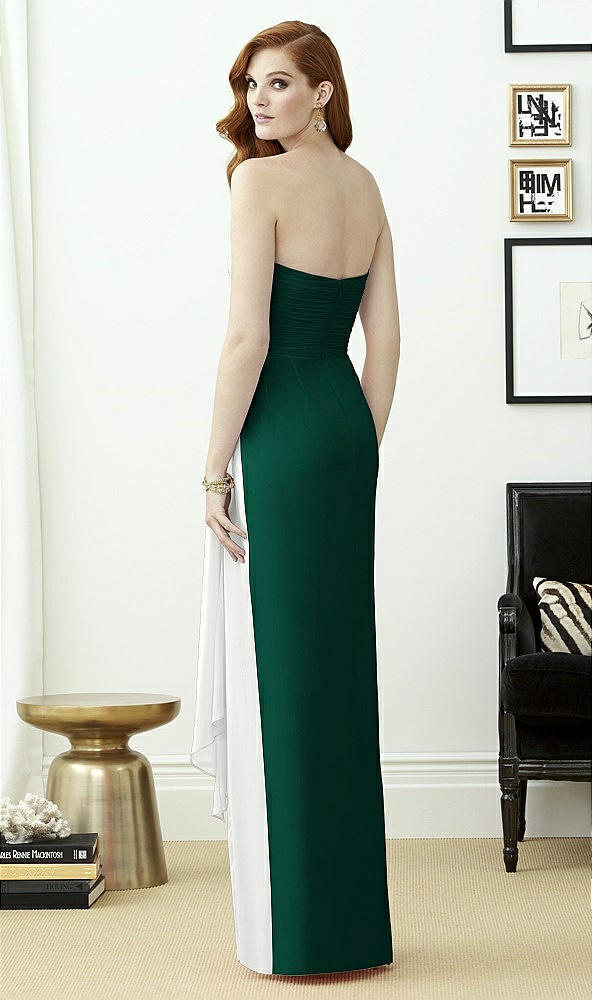 Back View - Hunter Green & White Dessy Collection Style 2956