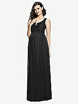 Front View Thumbnail - Black Sleeveless Notch Maternity Dress