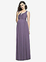 Front View Thumbnail - Lavender Sleeveless Notch Maternity Dress