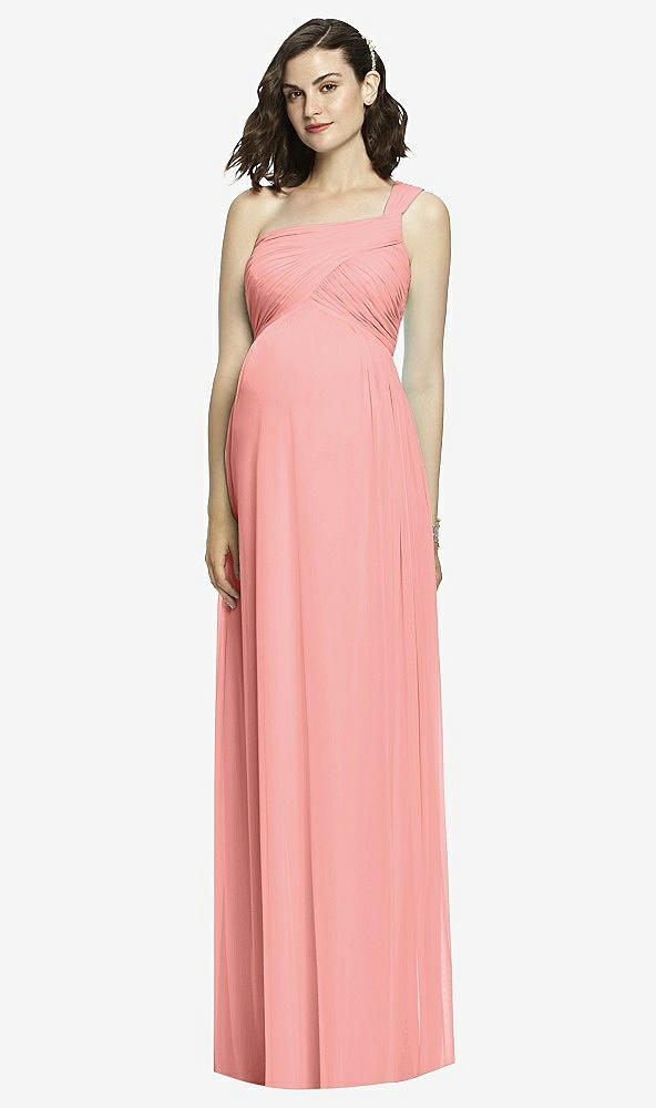 Front View - Apricot Alfred Sung Maternity Dress Style M427